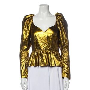 Gold Metallic Women's Top